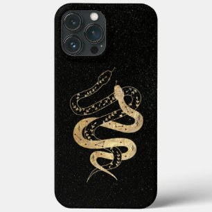Funda Para iPhone 13 Pro Max Oro de fantasía y serpientes místicas negras