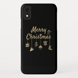 Funda Para iPhone XR Oro de Ornamentos de Feliz Navidad
