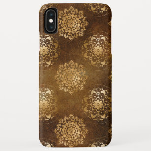 Funda Para iPhone XS Max Oro elegante y mandala negra del indio del Relieve