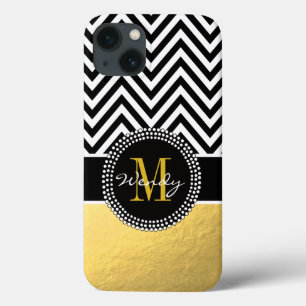 title_seo2 Oro femenino y Chevron negro cones monograma
