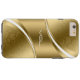 Funda De Case-Mate Para iPhone Oro Luminoso Y Bandas Blancas Modernas (Reverso Horizontal)