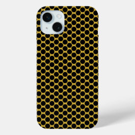 Funda Para iPhone 15 Mini Oro metálico con estilo de punto negro