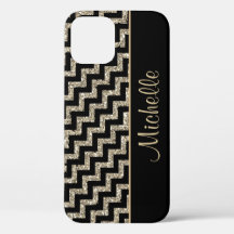 Oro negro diagonal de Chevron personalizado