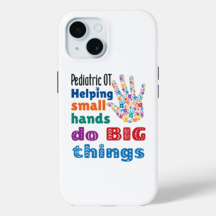 Funda Para iPhone 15 Oro pediátrico ayudando a las manos pequeñas a hac