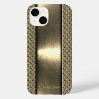 Oro pulido de titanio Iphone metálico radial 15