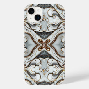 Funda Para iPhone 14 Plus De Case-Mate Oro Rosa Mármol Blanco Glamour Lujoso