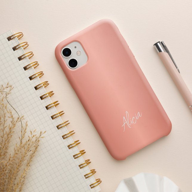 Funda De Case-Mate Para iPhone Oro rosa nombre de firma personalizado femenino (Subido por el creador)