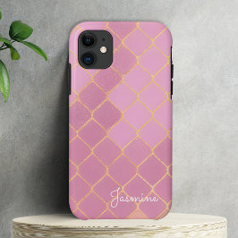 Funda Para iPhone 11 Oro rosa rosa moderno