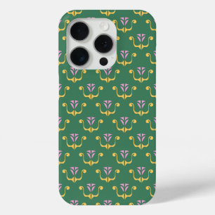 Funda Para iPhone 15 Pro Oro Rosa y Cresta Verde Diversión de Verano