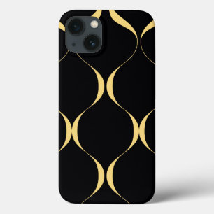 Funda Para iPhone 13 Oro, sencillo, moderno, lujoso gráfico ondulado