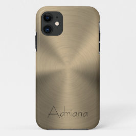 Funda Para iPhone 11 Oro titanio Acero inoxidable Impresión