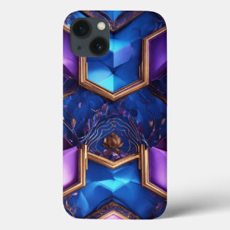 FUNDA PARA iPhone 13 ORO Y AZUL