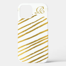 Funda Para iPhone 12 Oro y monograma modernos