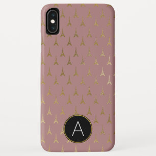 Funda Para iPhone XS Max Oro y Relieve metalizado dorado subiós monograma