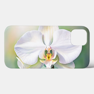 Funda Para iPhone 13 Orquídea blanca de color de agua con Petelitos Del