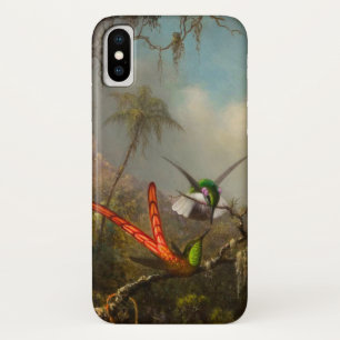 Funda Para iPhone X Orquídea con dos Hummingbirds Heade