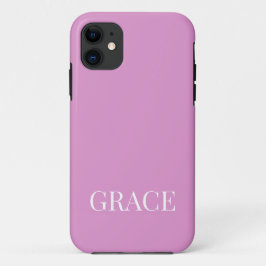 Funda Para iPhone 11 Orquídea Moderna Lavanda Rosa Nombre Personalizado