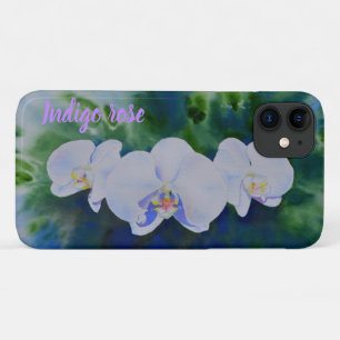 Funda Para iPhone 11 Orquídeas de boho tropical de color blanco elegant
