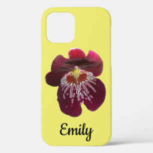 Funda Para iPhone 12 Orquídeas Granates II Floral Elegante