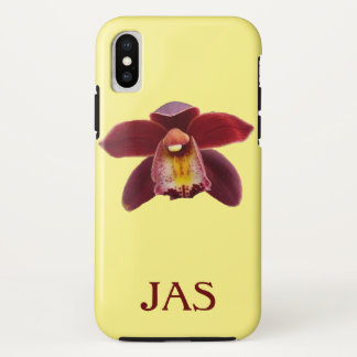 Funda Para iPhone XS Orquídeas Maroon I Hermosa Floral Roja