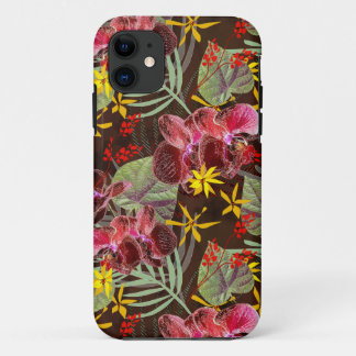 Funda Para iPhone 11 Orquídeas rojas.