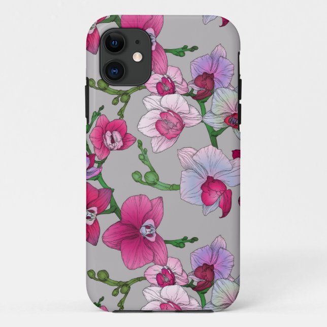 Funda De Case-Mate Para iPhone Orquídeas rosas en flor (Reverso)