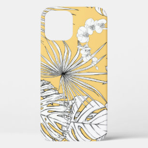 Funda Para iPhone 12 Orquídeas Tropicales: Patrón de Vintage de Grabaci