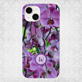 Funda Para iPhone 14 De Case-Mate Orquídeas y vides púrpuras con nombre