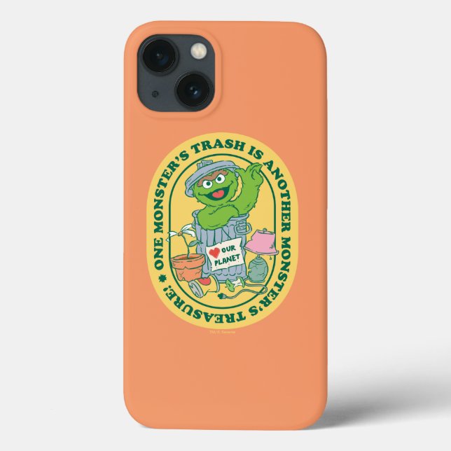 Funda De Case-Mate Para iPhone Oscar el Grouch | Monster Treasure Badge (Reverso)