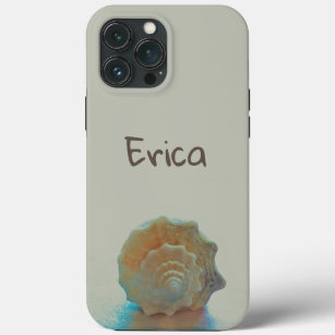 Funda Para iPhone 13 Pro Max Oscuras conchas marinas de Playa Gris