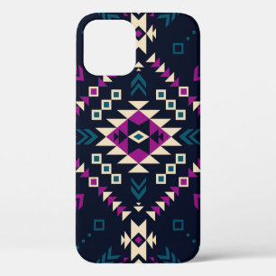 Funda Para iPhone 12 Oscuro Navajo, geométrico vintage.