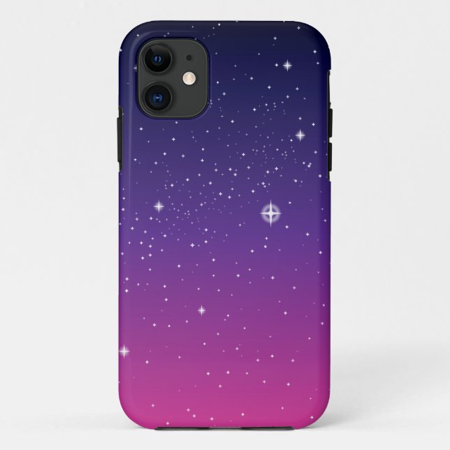 Funda De Case-Mate Para iPhone Oscuro Purple Starry Night Sky (Reverso)