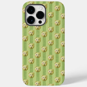 Funda Para iPhone 14 Pro Max De Case-Mate Osito de peluche verde Matcha y rayas adorable