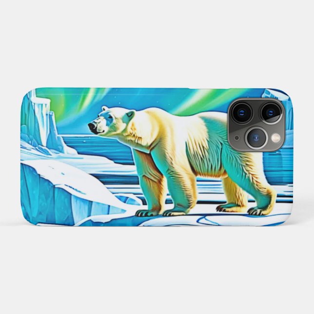 Funda De Case-Mate Para iPhone Oso Ártico Luces del Norte (Reverso (horizontal))