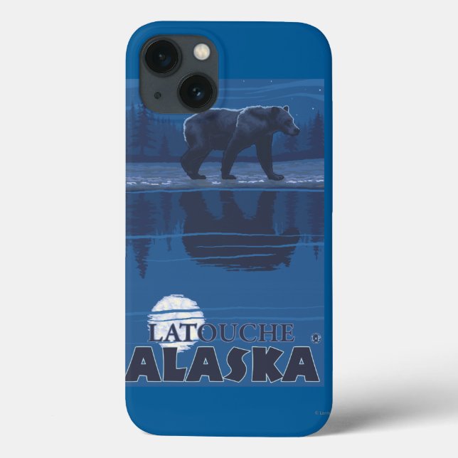 Funda De Case-Mate Para iPhone Oso bajo luz de luna - Latouche, Alaska (Reverso)