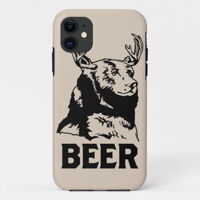 Funda De Case-Mate Para iPhone Oso + ciervo = cerveza (Reverso)