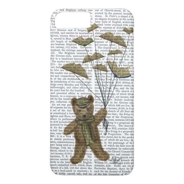 Funda De Case-Mate Para iPhone Oso con mariposas de libros (Reverso)