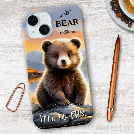 Funda Para iPhone 15 Oso conmigo Cubo de Oso Cubierto