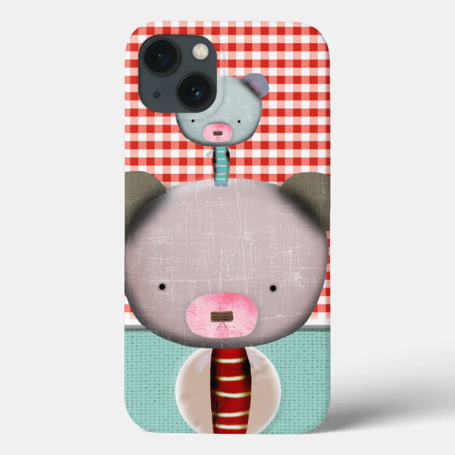 Funda De Case-Mate Para iPhone Oso de familia (Reverso)