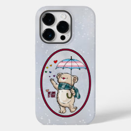 Funda Para iPhone 14 Pro De Case-Mate Oso De Invierno Con Paraguas En Colo De Bandera Tr