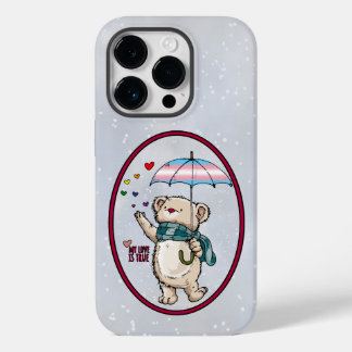 Funda Para iPhone 14 Pro De Case-Mate Oso De Invierno Con Paraguas En Colo De Bandera Tr