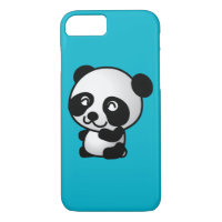 Oso de panda alegre blanco y negro