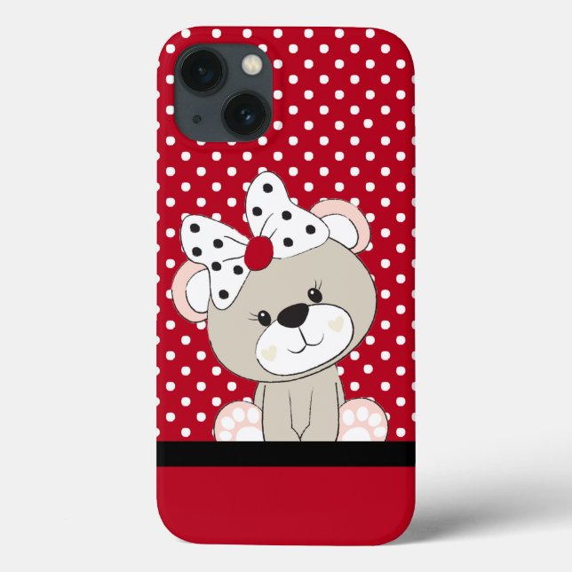 Funda De Case-Mate Para iPhone oso de peluche lindo (Reverso)