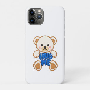 Funda Para iPhone 11 Pro Oso de peluche lindo Abrazo Estilo Bordado Oso Lin