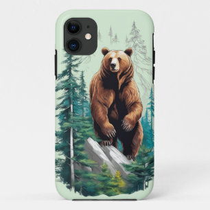 Funda Para iPhone 11 Oso en el amante de la naturaleza forestal