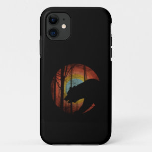 FUNDA PARA iPhone 11 OSO EN EL BOSQUE FORESTAL VINTAGE