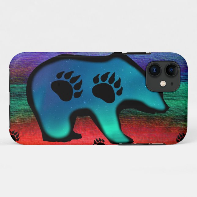 Funda De Case-Mate Para iPhone Oso espiritual de las luces del norte (Reverso (horizontal))