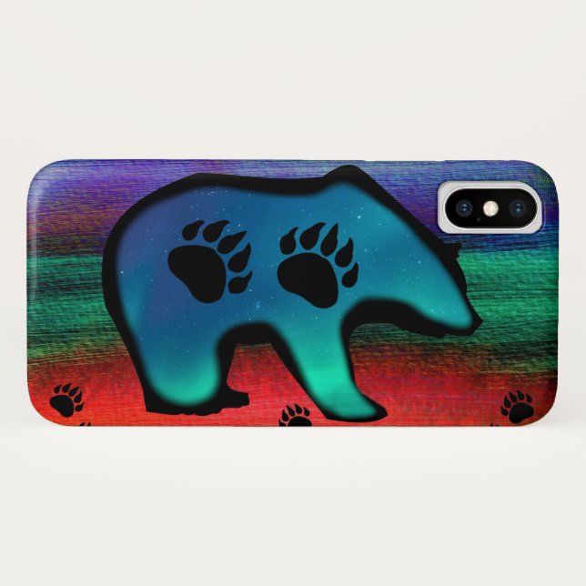 Funda De Case-Mate Para iPhone Oso espiritual de las luces del norte (Reverso (horizontal))