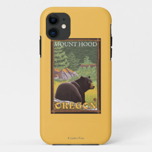 Funda Para iPhone 11 Oso negro en el bosque - capilla del soporte,