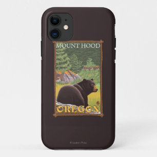 Funda Para iPhone 11 Oso negro en el bosque - capilla del soporte,